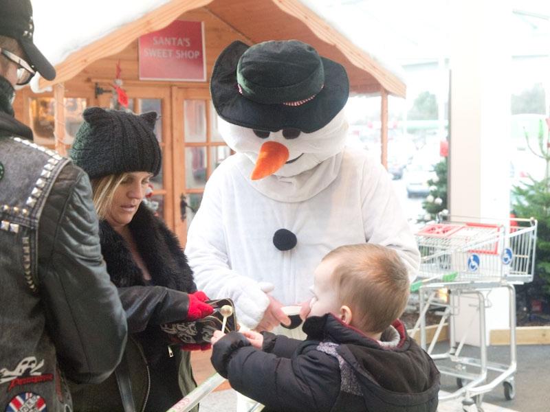 Collecting donations at Christmas